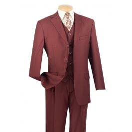 Vinci Men's 3 Piece Solid Executive Suit - Many Colors Available