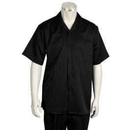 Canto Men's 2 Piece Short Sleeve Walking Suit - Subtle Stripe