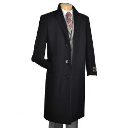 Vinci Men's Outlet Full Length Top Coat - Cashmere Blend