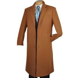 Vinci Men's Full Length Top Coat - Cashmere Blend