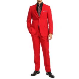 Vinci Men's 2 Piece Poplin Outlet Suit - 2 Button Jacket