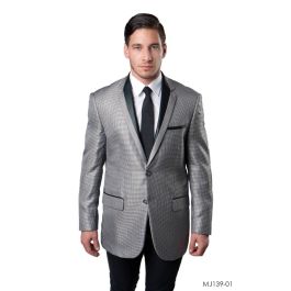 Tazio Men's 2 Piece Track Suit Set- Houndstooth - Coffee - M - CCO Menswear