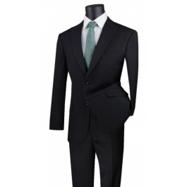 Vinci Men's Outlet 2 Piece Modern Fit Executive Suit - Pure Solid