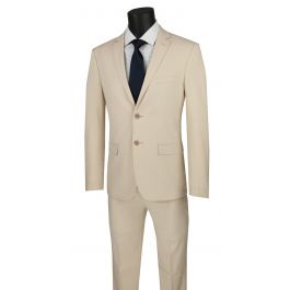 Vinci Men's 2 Piece Wool Feel Slim Fit Suit - Classic Business