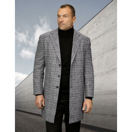 Statement Men's Full Length 100% Wool Top Coat - Double Breasted