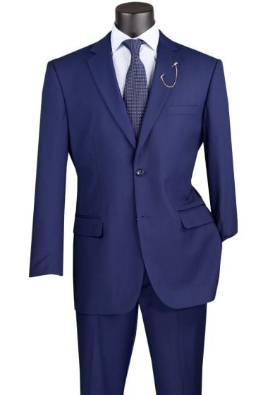 Vinci Men's 2 Piece Wool Feel Executive Suit - with Adjustable Waistband