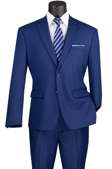 Vinci Men's 2 Piece Wool Feel Executive Suit - Adjustable Waistband