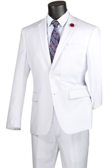 Vinci Men's 2 Piece Wool Feel Executive Suit - with Adjustable Waistband