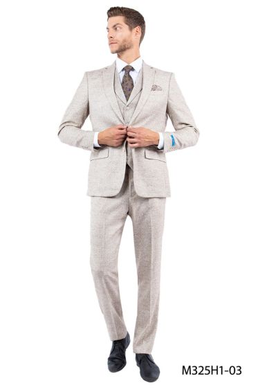 Sean Alexander Men's 3 Piece Executive Suit - Tweed Look