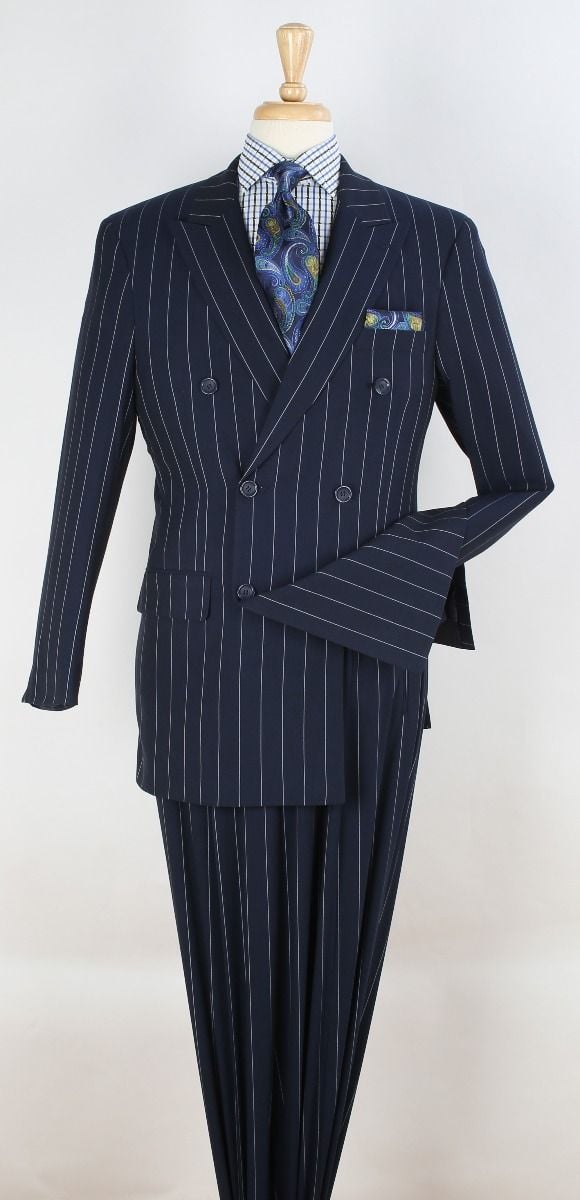 double breasted pinstripe suit