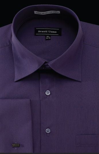  Gollnwe Men's Slim Fit French Cuff Stretch Bamboo Solid Dress  Shirt Dark Purple XS : Clothing, Shoes & Jewelry
