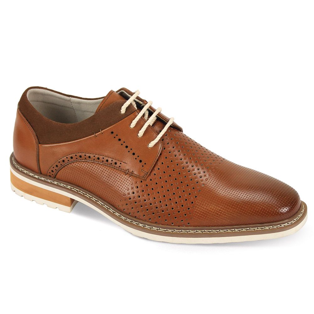 Giovanni Men's Leather Dress Shoe - Perforated Dot Patterns