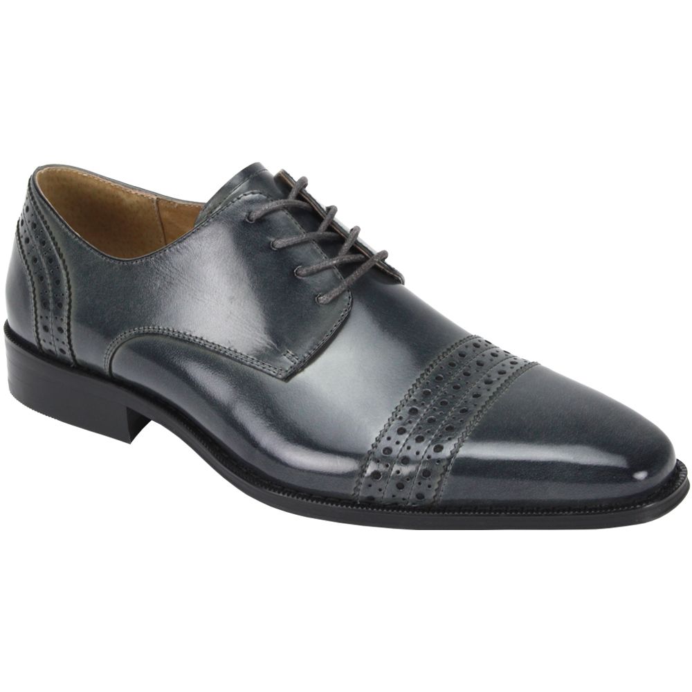 Giovanni Men's Leather Dress Shoe - Triple Perforated Stripe