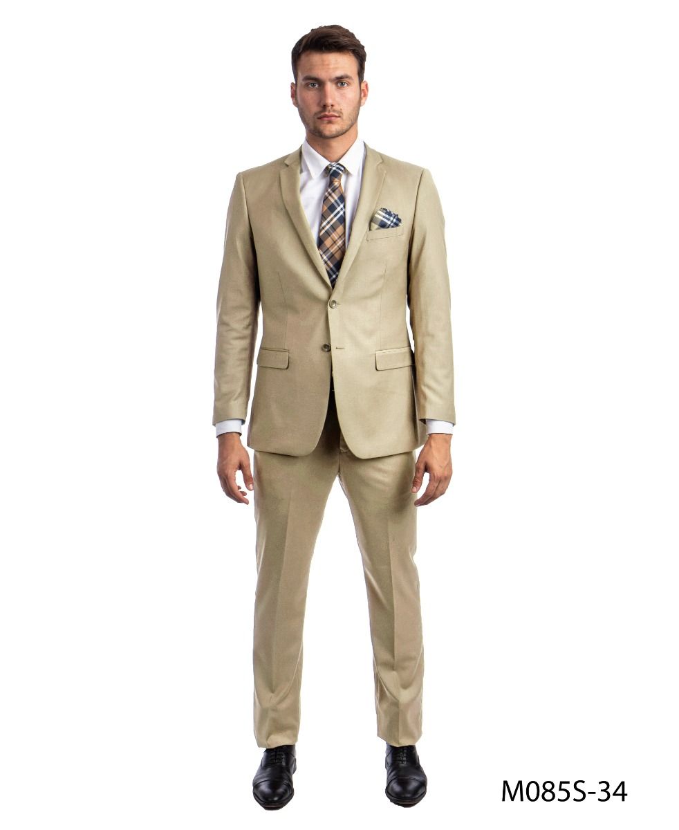 Suit Mens Two Button Notch Slim Fit 2 Piece Suit All Colors