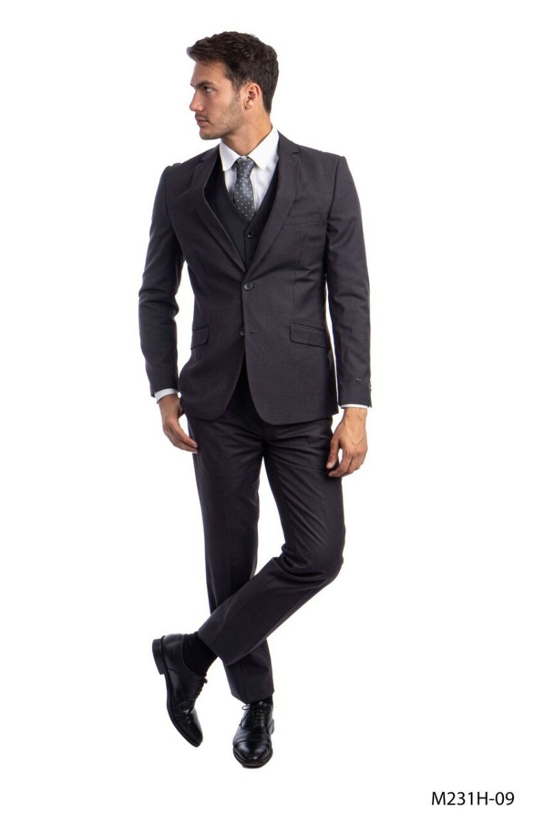 Tazio Men's Outlet 3 Piece Executive Suit - Notch Lapel