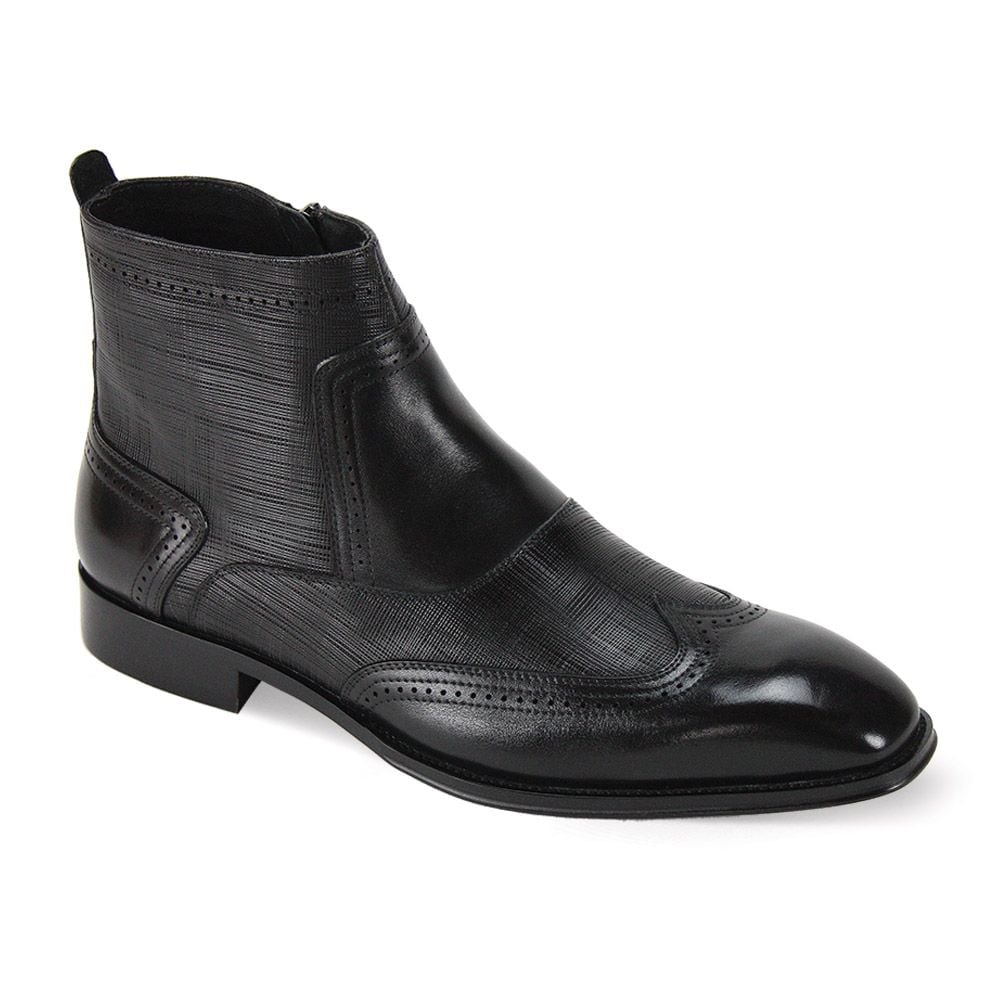 Giovanni Men's Leather Dress Boot - Textured Panels