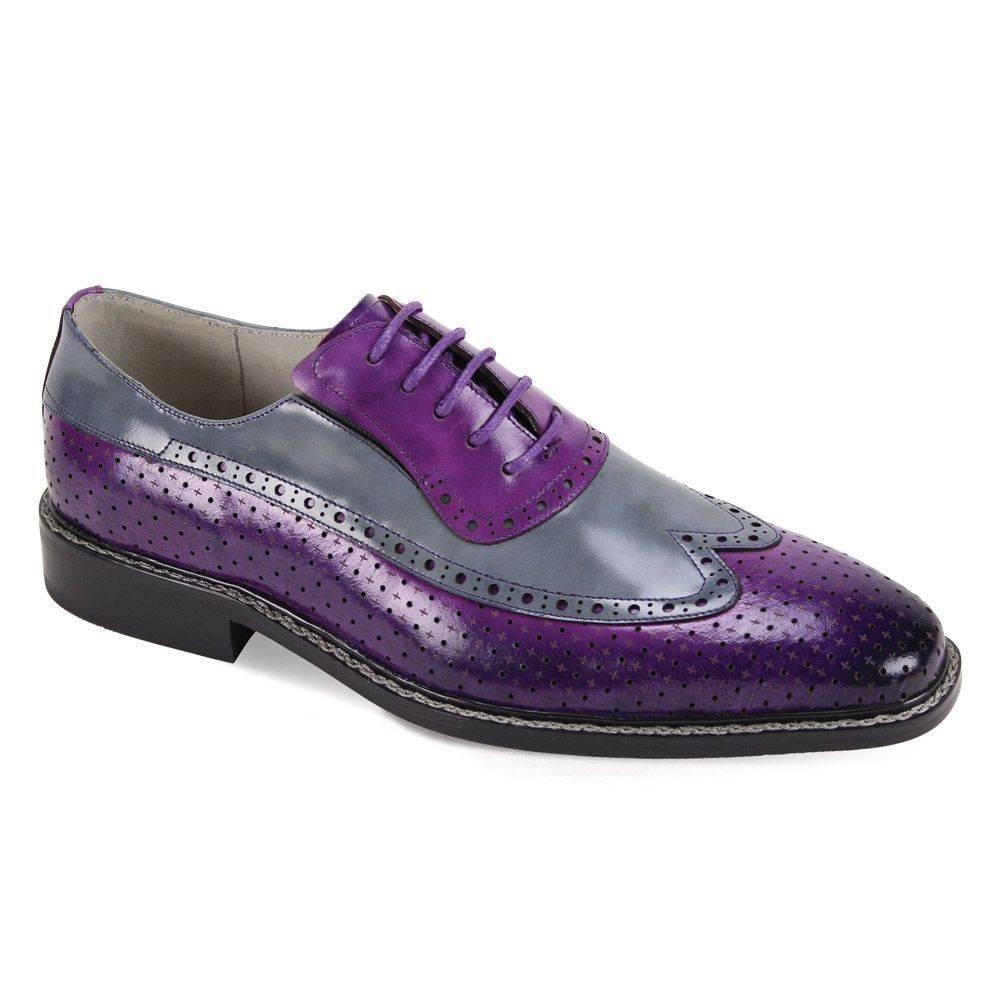 Giovanni Men's Leather Dress Shoe - Wingtip with Perforations