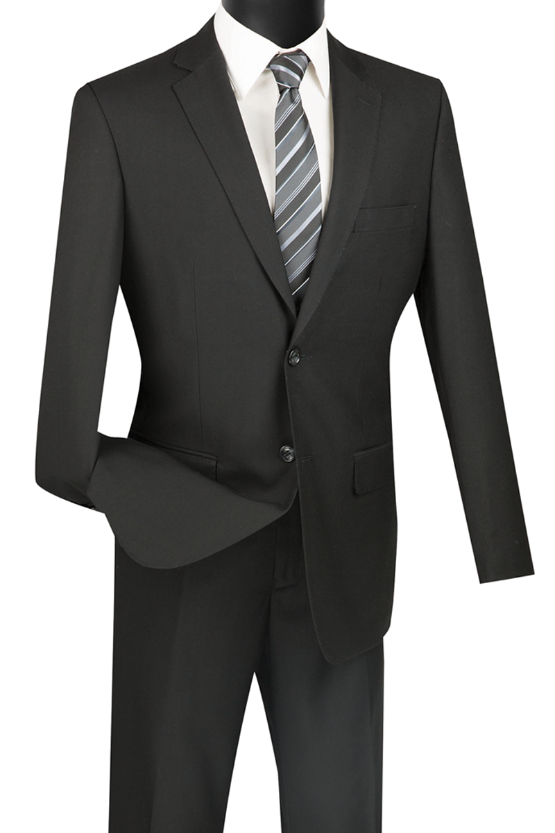 Vinci Men's 2 Piece Slim Fit Suit - Trimmed Shawl Collar