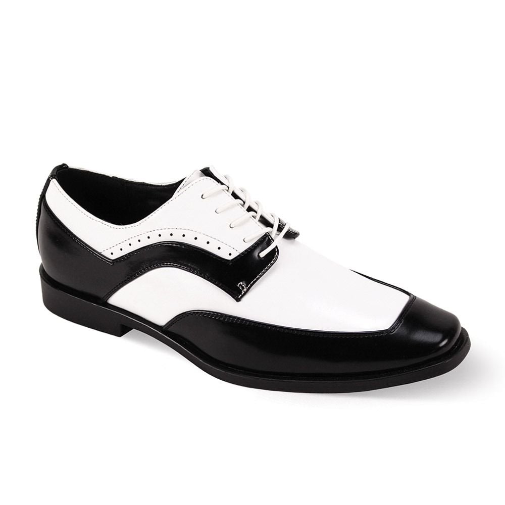 Old school black and white dress shoes best sale