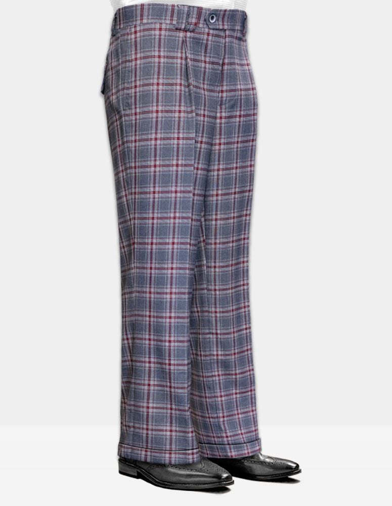 Men's wool fashion plaid pants