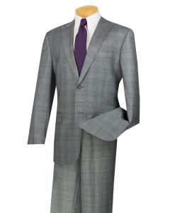 CCO Men's 2 Piece Wool Feel Executive Outlet Suit - Peak Lapel