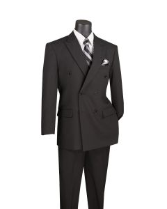 CCO Men's 2 Piece Poplin Double Breasted Outlet Solid Suit