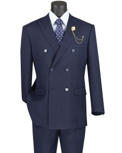 CCO Men's Outlet 2 Piece Double Breasted Suit - Fashion Glen Plaid