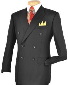 CCO Men's Outlet 2 Piece Double Breasted Suit - Adjustable Waistband 