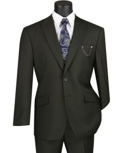 CCO Men's Outlet 2 Piece Modern Fit Executive Suit - Pure Solid