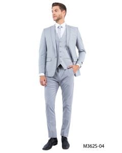 CCO Men's Outlet 3 Piece Slim Fit Suit - Solid Colors