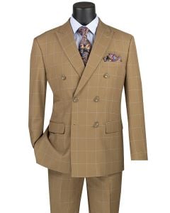 CCO Men's Outlet 2 Piece Modern Fit Suit - Windowpane