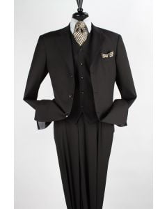 Apollo King Men's 3 Piece Executive Suit - Sleek Black