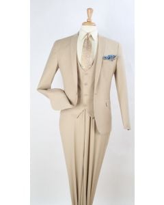 Royal Diamond Men's 3 Piece Slim Fit Fashion Suit - Low Cut Vest