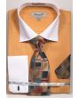 Fratello Men's Outlet French Cuff Dress Shirt Set - Textured Two Tone