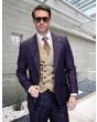Statement Men's 100% Wool 3 Piece Suit - Bold Contrast