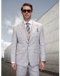 Statement Men's 100% Wool 3 Piece Suit - Light Two Tone